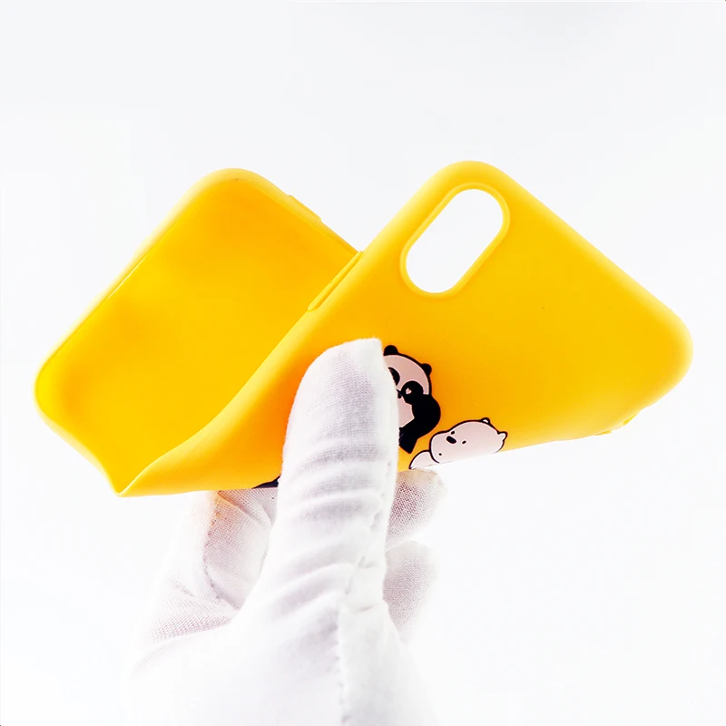 Милые чехлы для телефонов с пандой IPhone X XS MAX XR 8 7 6 s Plus модные мягкие силиконовые