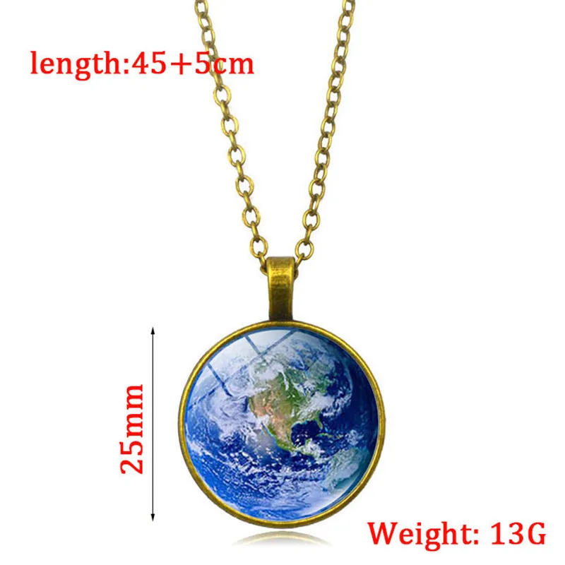 Красивое земное светящееся ожерелье Женская мода стеклянный купольный Кабошон