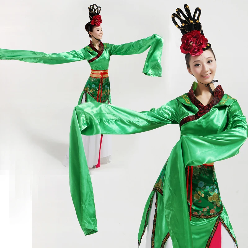 

CCTV Spring Festival performance costumes long water sleeves ancient Hanfu Plucking Stomping Chinese classical dance dance