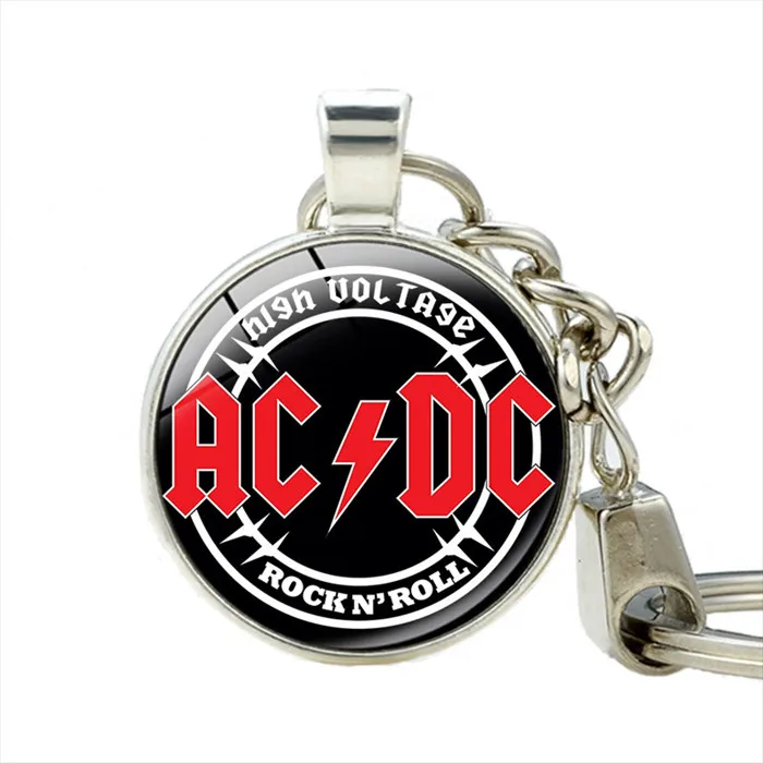 As Shown Классический Поп-браслет сувениры подарки ACDC кулон брелок Мода цинковый сплав AC/DC брелок - Цвет: As Shown