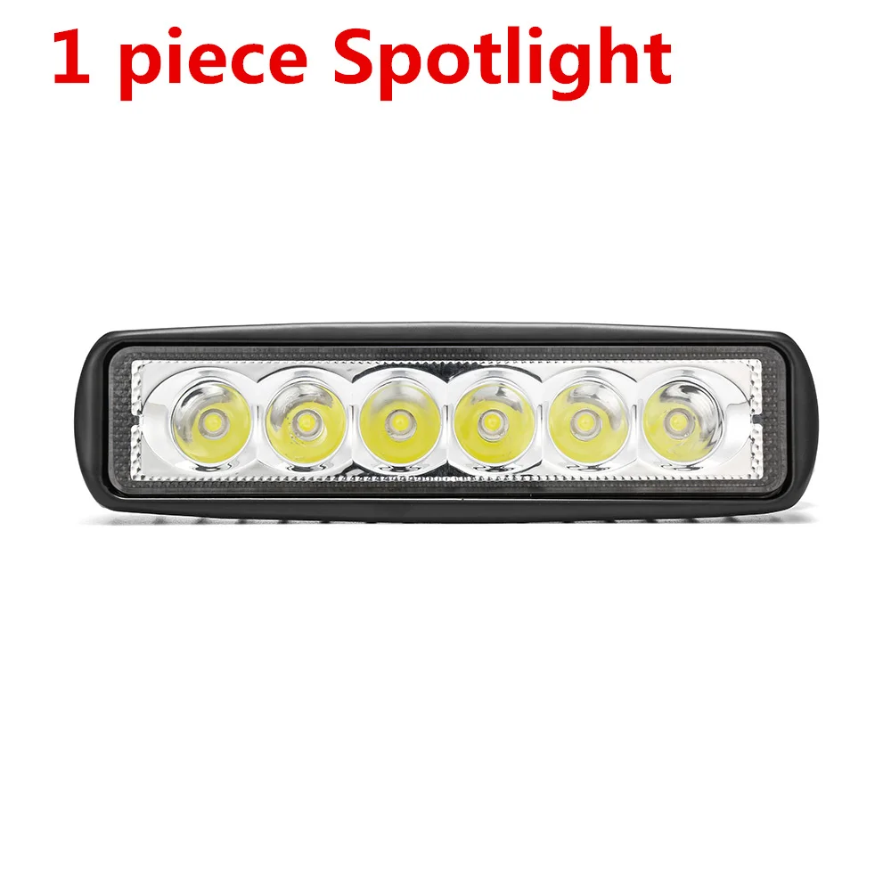 1pc Spot Light 18 Вт двойной цвет Янтарный Белый светодиодный рабочий светильник комбинированный луч желтый водительский рабочий светильник налобный светильник Точечный противотуманный светильник светодиодный бар - Цвет: 1pc Spot Light