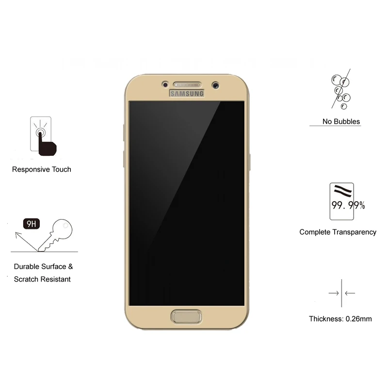 2 шт стекло для samsung Galaxy A5 полное покрытие 9H твердость экрана защитное стекло закаленное стекло для samsung A5 стекло