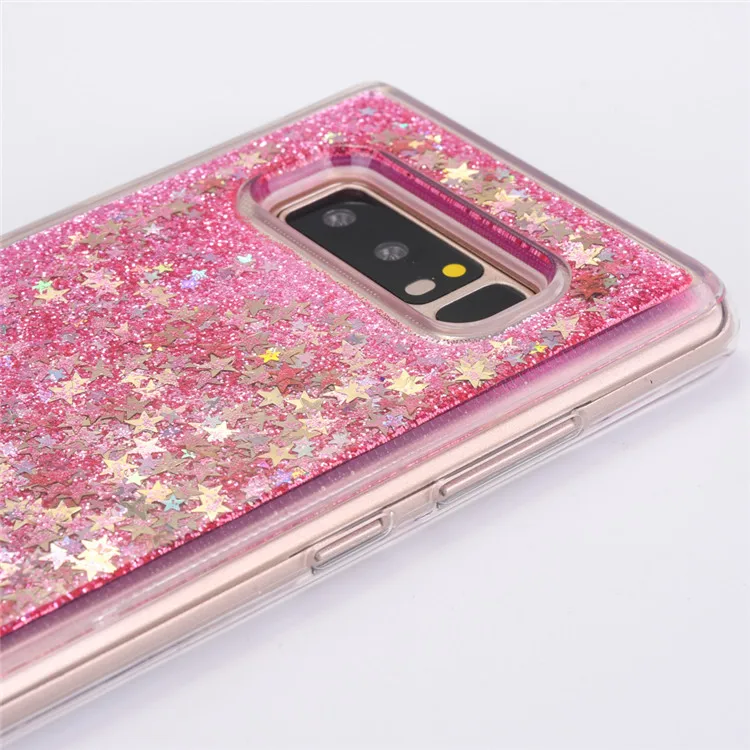 Розовая блестящая жидкие блестки песок телефонные чехлы для samsung Note 8 9 звезды