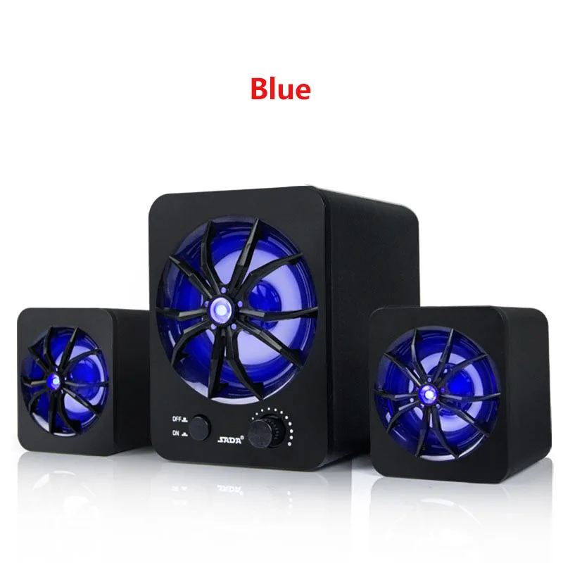 D-207 black blue Сада D-207 встроенный Красочный светодиодный 2,1 3 канала сабвуфера Динамик питаемые через USB порт компьютера MP3 мобильного телефона активные мультимедия Динамик s - Цвет: D-207 black blue