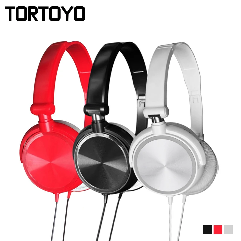 TORTOYO портативные складные проводные наушники для ПК телефона Hi-Fi стерео 3D объемная повязка на голову Спортивная гарнитура для iPhone Xiaomi PC наушники