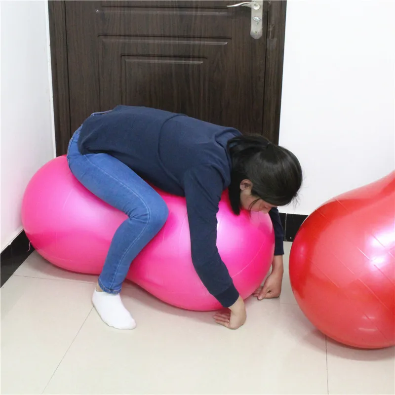 Популярный большой мяч для йоги 90*45 см с защитой от взрывов в форме арахиса