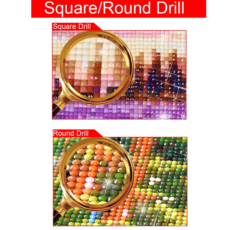 Алмазная 5D Вышивка сделай сам мозаика из круглых и квадратных страз с