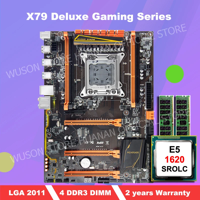 Новое поступление! Материнская плата HUANAN deluxe X79 с процессором Xeon E5 1620 SROLC и 8G(2*4G) DDR3 RECC ram все проверяются перед отправкой