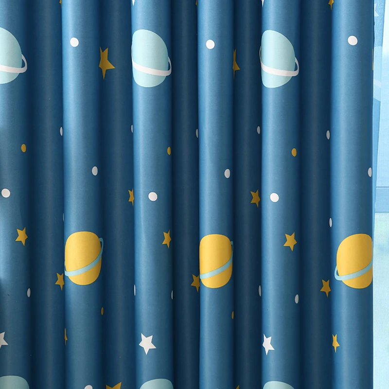 Детская комната Мультяшные Космические Планеты плотные занавески для детской