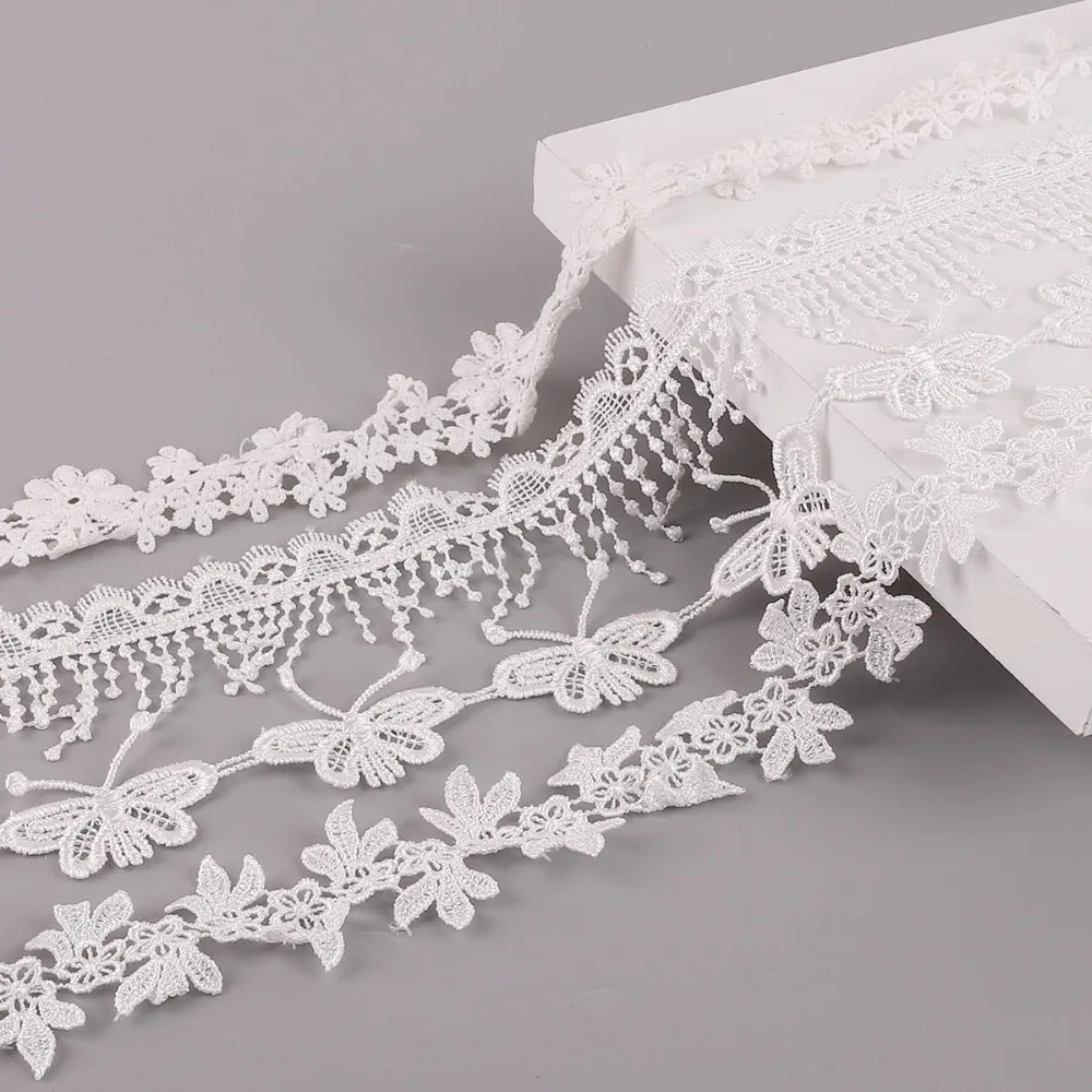 1yard/lot White Lace Ribbon Handmade Patchwork Material Embroidered Trims Garment DIY Sewing Accessories | Дом и сад