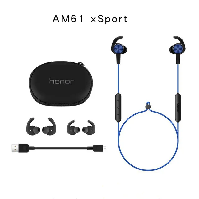 Blue huawei Honor xSport Bluetooth наушники AM61 IPX5 Водонепроницаемый Музыкальный Микрофон управление беспроводная гарнитура для Xiaomi Android IOS - Цвет: Blue