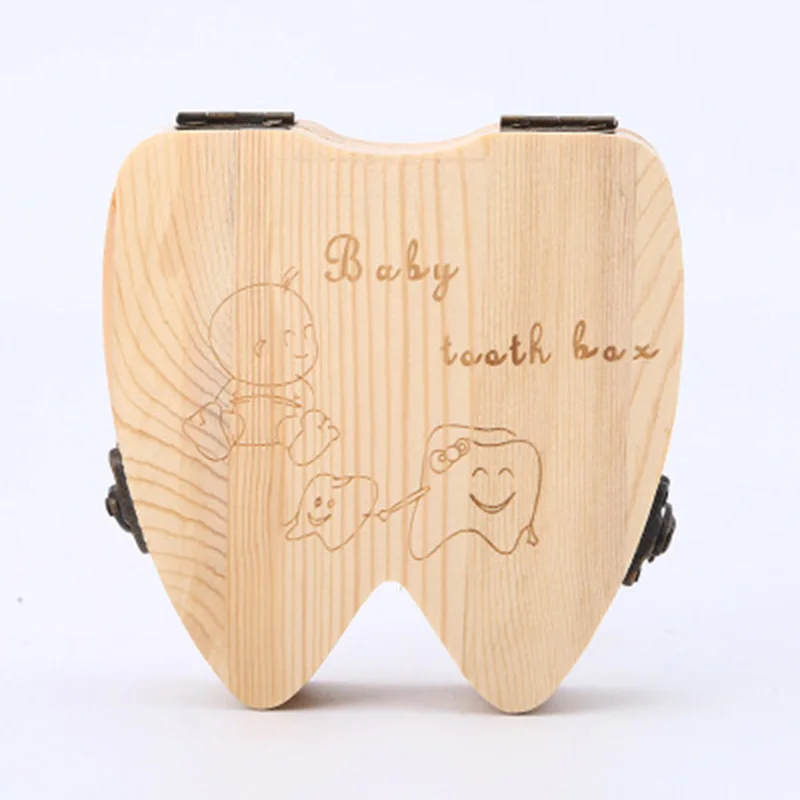 Newbron емкость для хранения вставной челюсти деревянный ящик маленьких детей зуб