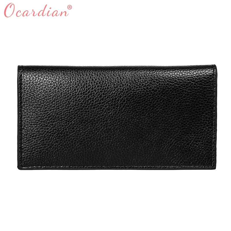 Мужской простой модный однотонный Длинный кошелек для мелочи держатель карт