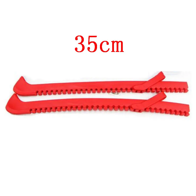 red 35cm short 2 шт хоккейные Ледовые коньки защита длинный трек Kinfe Pad нейлоновая регулируемая крышка для ледового лезвия защитные рельсы для скоростных гонок для катания на коньках - Цвет: red 35cm short