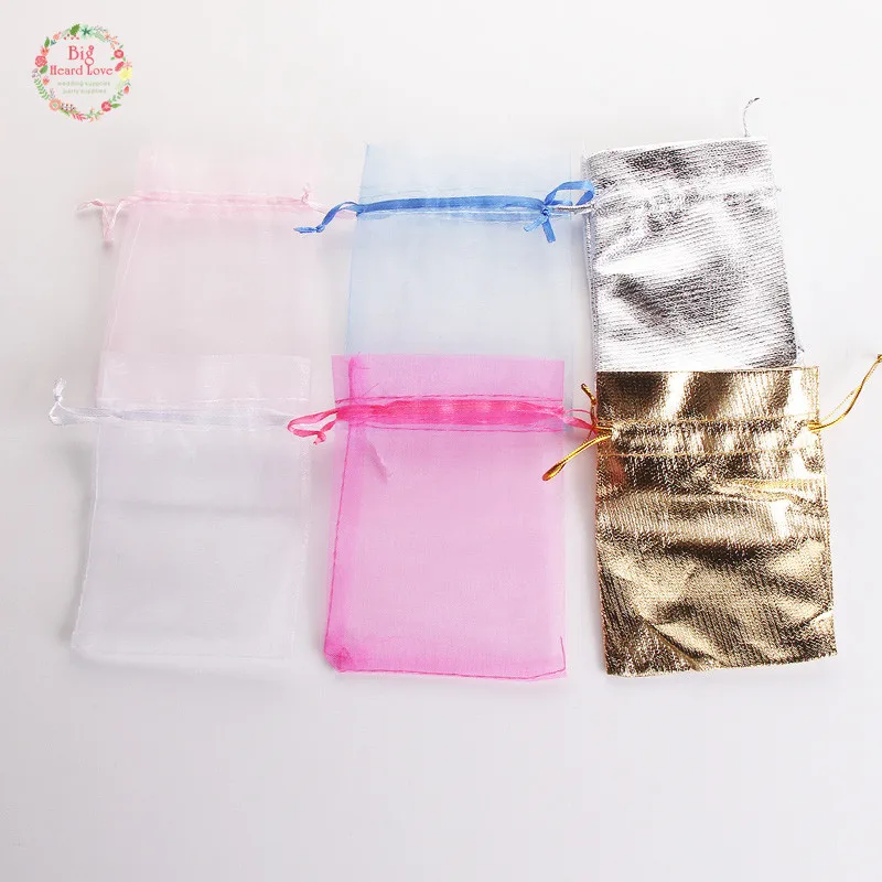 Подарочные украшения из органзы 9x12 см 100 шт. свадебные сувениры пакеты для конфет
