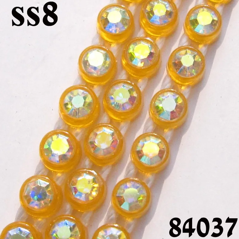 Индеец бисером отделка стразами AB Кристалл Rhinestone полосы 10 метров/карта SS8