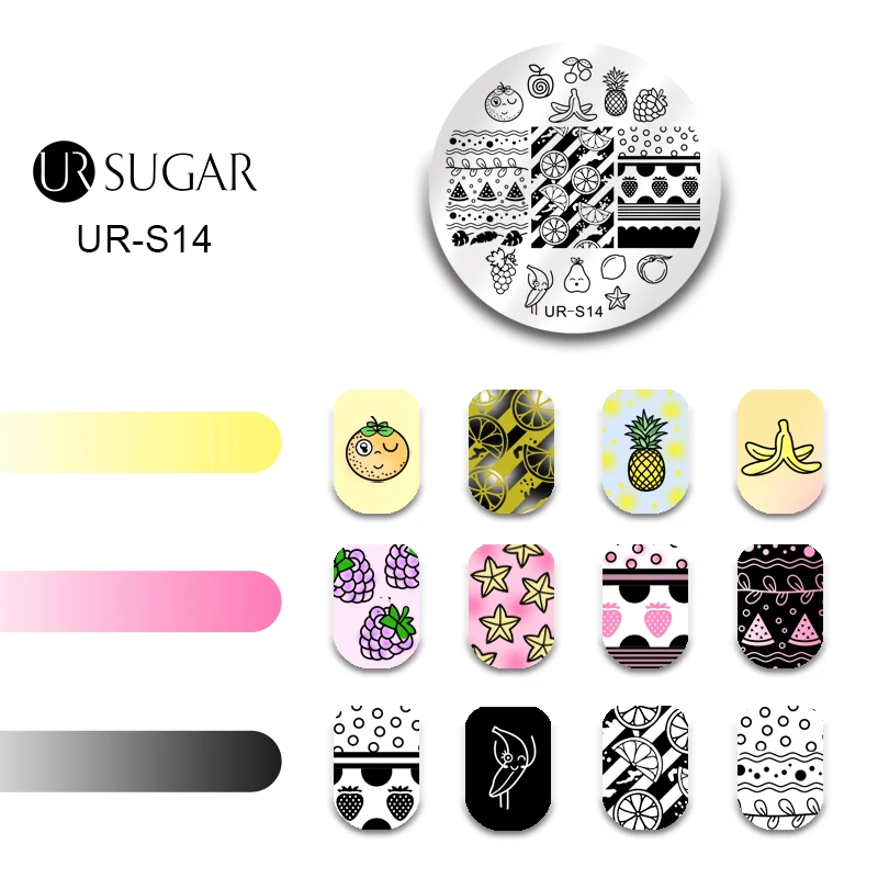UR SUGAR 1 шт Летняя тема штамповка шаблон цветок обезьяна бабочка клен Радуга кайт маникюр Дизайн ногтей DIY штамповка пластины