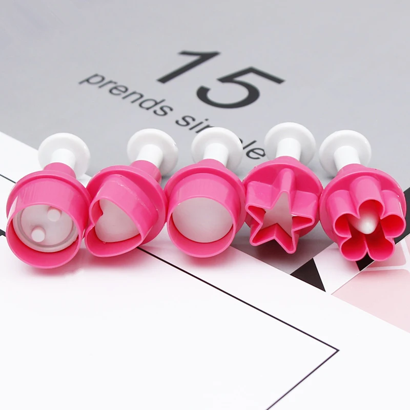 5 шт. Пластиковая форма для печенья торта звезда кнопка слива сердце бисквит