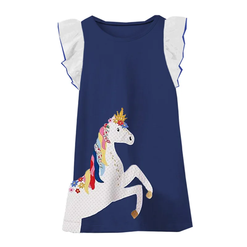 Одежда для маленьких девочек Dxton платье принцессы с сердечками прямое летнее без