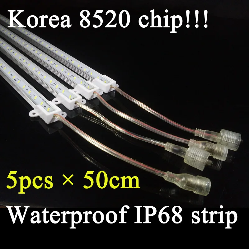 5 шт./лот 50 см Корея 8520 BestPrice Высокое качество 50 см 36 светодиодный SMD 8520 белый/холодный белый Светодиодный жесткой полосы Водонепроницаемый IP68 для DC 12V