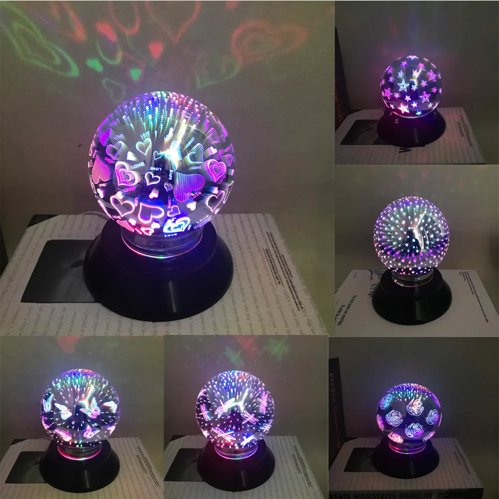 USB светодиодный вечерние светильник s Портативный хрустальный магический шар в