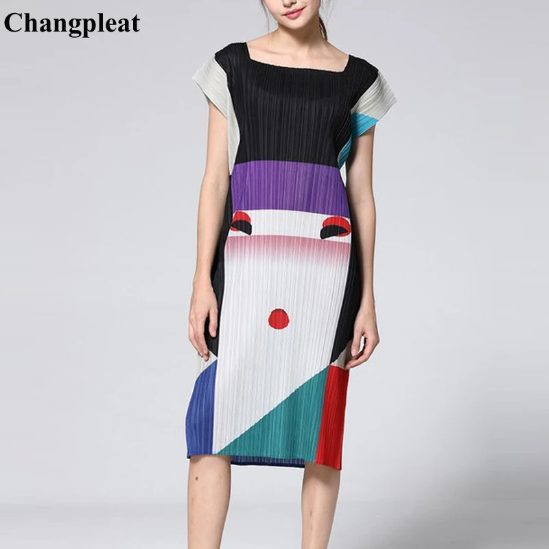 Changpleat 2019 летние новые женские платья miяка плиссированные модные с принтом