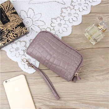 new light purple Кошелек женский Для женщин кошелек кожа коровы монета держатель карты деньги клип Длинные телефон сцепления Мода г. карман для наличных женский кошелек сумка женская - Цвет: new light purple