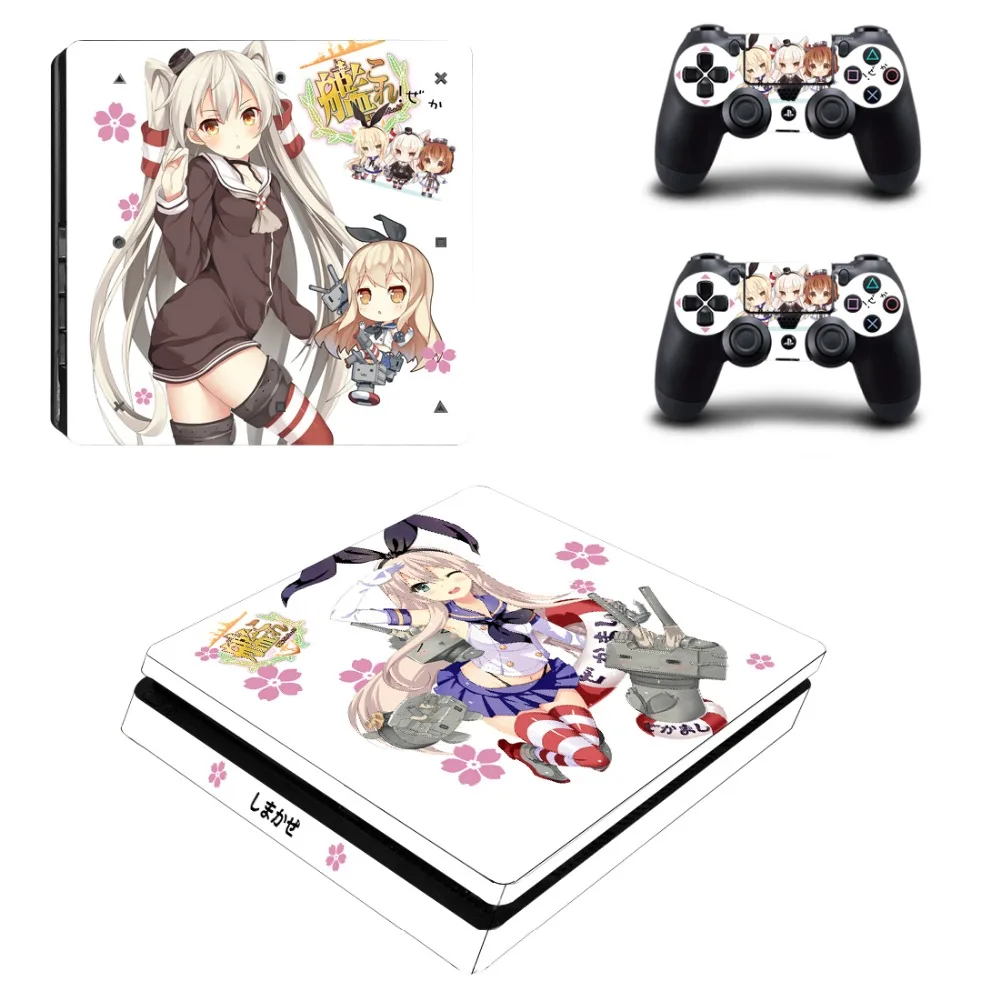 Becautful Amine Girl виниловая PS4 Тонкая Защитная Наклейка для кожи наклейка для Playstation 4 PS4 тонкая консоль для 2 контроллера