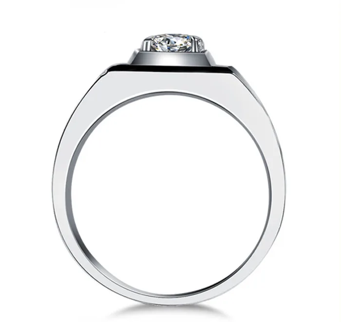 Мужское бриллиантовое обручальное кольцо с искусственным кубическим цирконием |