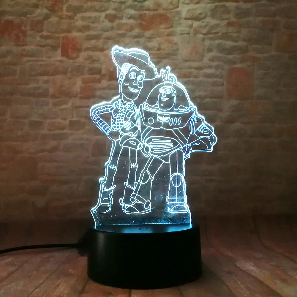 Ребенок пользу с героями мультфильма История игрушек Базз светильник год Вуди RGB