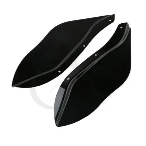 black Мотоцикл боковое крыло лобовое стекло воздушный дефлектор для Harley Touring FLHR FLHT FLHX 1996-2013 черный/прозрачный цвет - Цвет: black