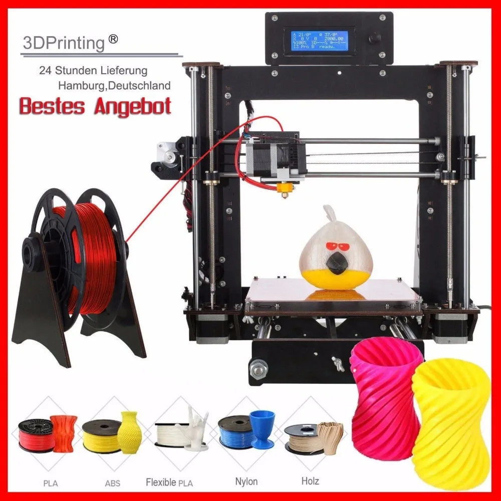 3D принтер Prusa i3 Reprap MK8 DIY MK2A с тепловым ЖК дисплеем|prusa diy 3d|diy 3d printerprusa |