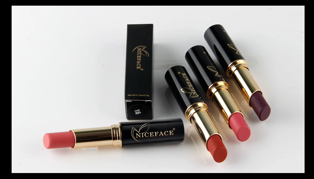 NICEFACE 24 Цвет водостойкие Пигменты Красный металлик губной помады сексуальный