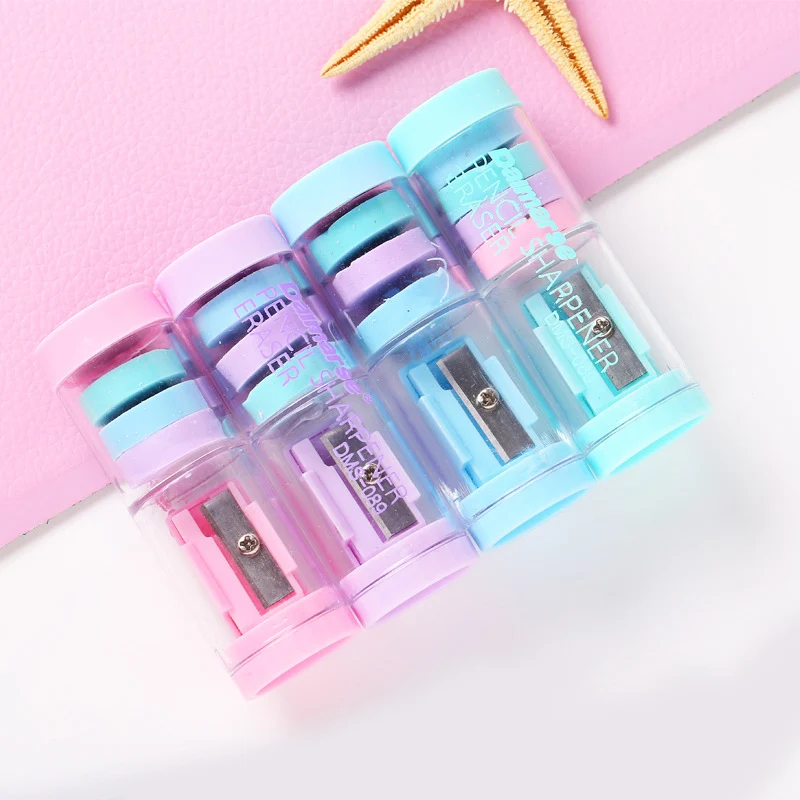 Креативная мини точилка для карандашей и ластики новые карамельные Канцтовары