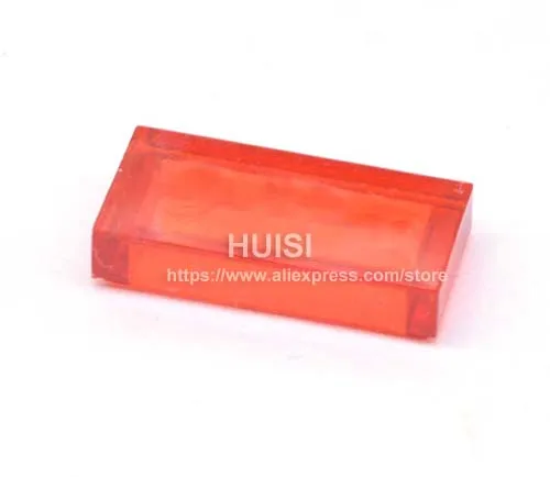 50pcs clear red Классические игрушки ABS пластиковые блоки строительные игрушки кирпичные детали Совместимость с лего плитка 1x2 плоские DIY игрушки для детей 6 лет 50 шт./лот - Цвет: 50pcs clear red
