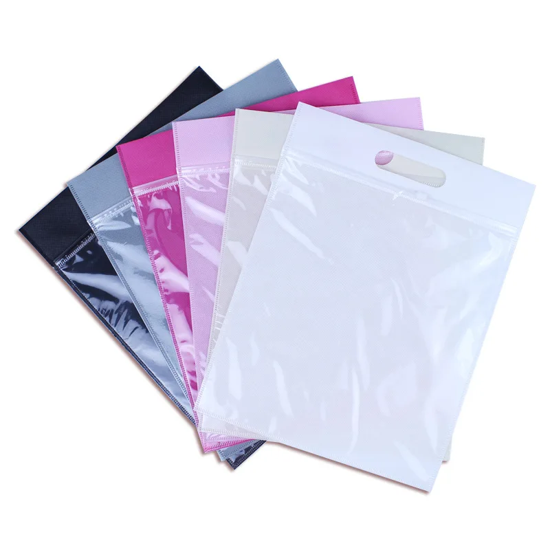 

50pcs/lot-27*30+5cm Non-woven zipper bag Gift handbag Travel storage bag clothing bags