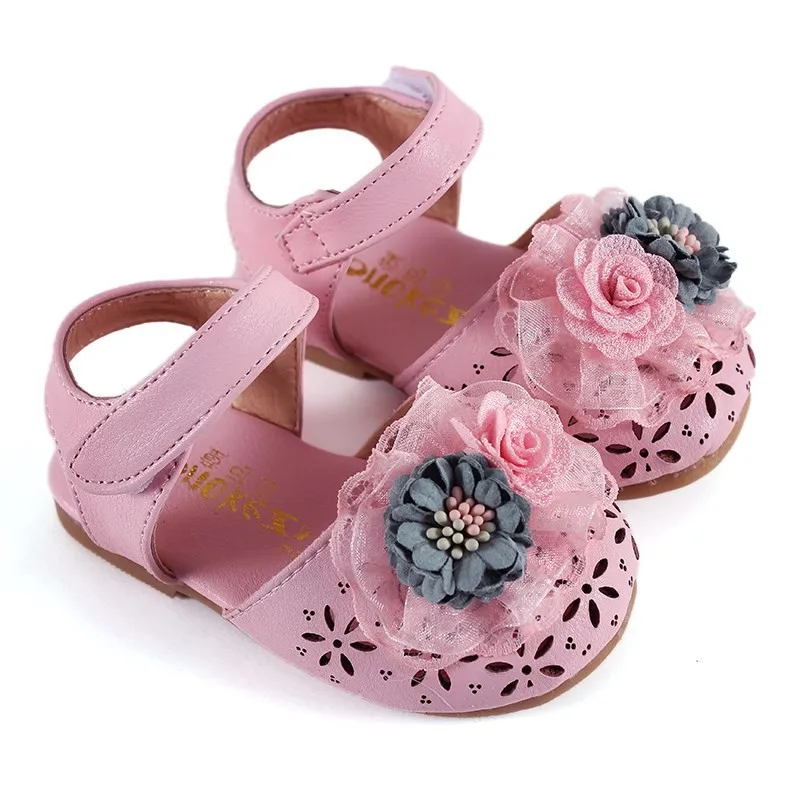 

COZULMA Kids Fashion Lace Flower Beach Sandals Girls Princess Cut-outs Sandals Shoes Children Baby Soft Sole Summer Shoes