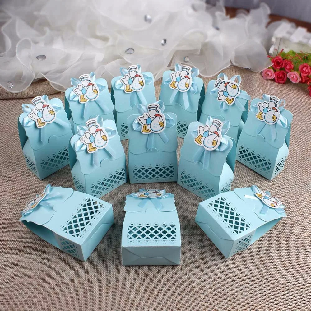 Ourwarm 36 шт. Бумага Baby Shower Коробки конфет подарок партии милый мальчик девочка пользу коробки Декор крещение рождения Сумки вечеринку Поставщик