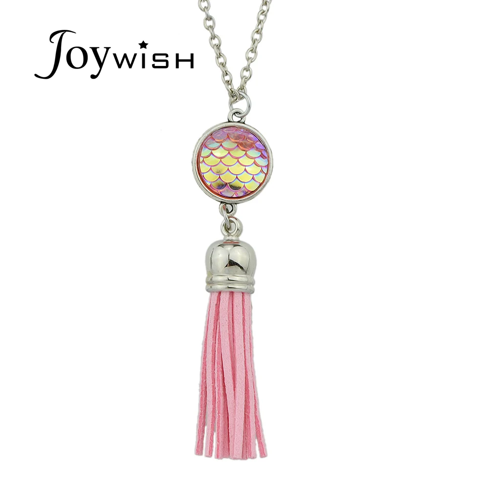 Joywish Этническая Стиль серебряные украшения Цвет длинная цепь с ful рыбы чешуйки