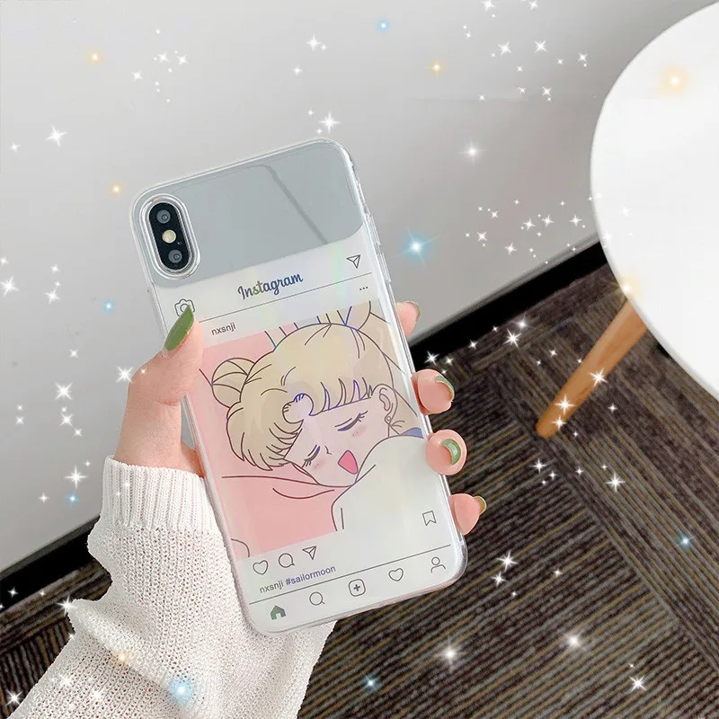 Ins хит японского аниме Сейлор Мун чехол для телефона iPhone 7 Puls 6 6S 8 X XS XR Xsmax Чехлы Blu-Ray