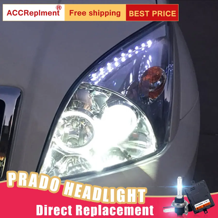 2 шт. светодиодный фары для Toyota prado 2003-2009 автомобиля Ангельские Глазки ксенон HID