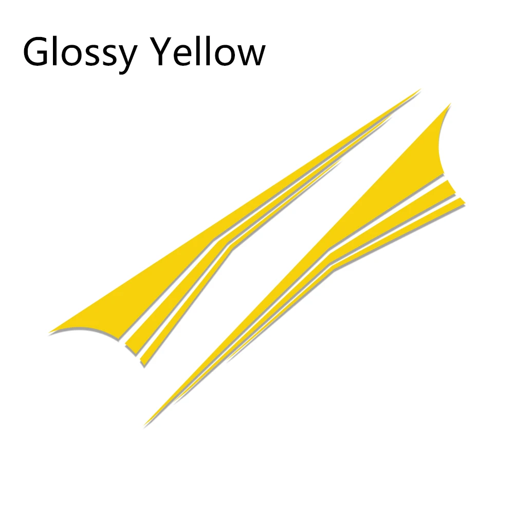 Glossy Yellow 2 шт 220 см х 48 см стильная Автомобильная наклейка с длинной боковой полосой, Авто Виниловая наклейка, украшение автомобиля, сделай сам, стильная наклейка, аксессуары для тюнинга автомобиля - Название цвета: Glossy Yellow