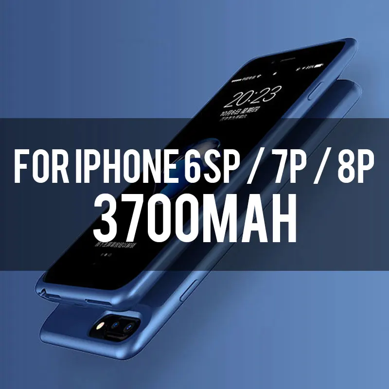 5.5inch Blue 3700 Чехол для аккумулятора для iPhone X XS, мягкий тонкий внешний аккумулятор, чехол для iPhone 6, 7, 8, 6S Plus, внешний аккумулятор, зарядное устройство, чехол для iPhone - Цвет: 5.5inch Blue 3700