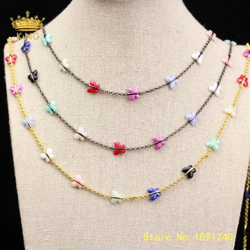 5 метров летние четки цепочки ювелирные изделия Бабочка акриловые бусины