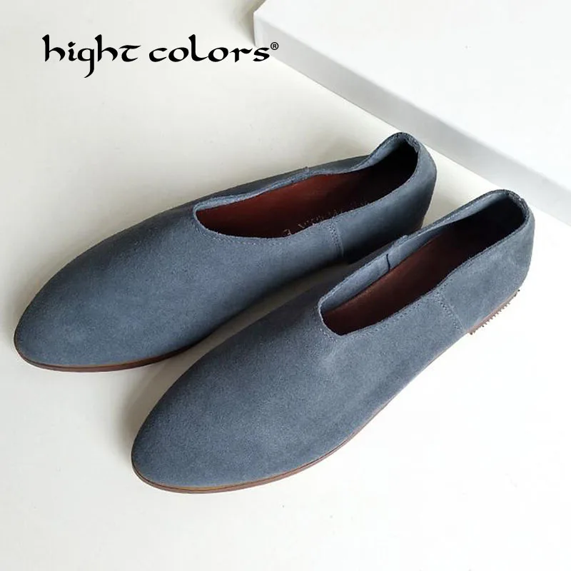 Модные женские лоферы с острым носком удобная кожаная обувь без застежки Цвет