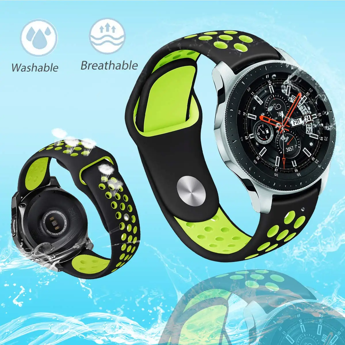 Силиконовый ремешок 22 мм 20 мм для samsung Galaxy Watch 42 мм 46 мм active gear S2 sport S3 Frontier Classic Band huami amazfit bip band