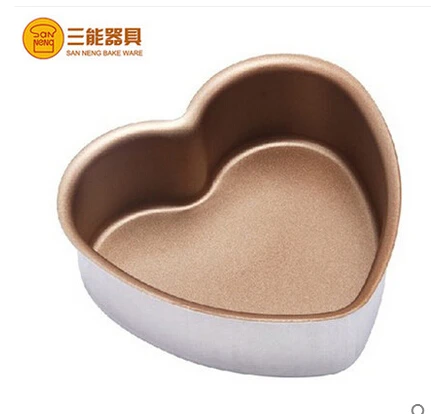 

Three instruments cake mold can promise un16300 unopan house 4 inches golden heart-shaped nonstick bakeware