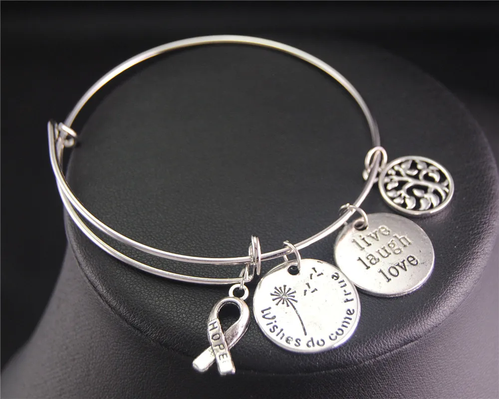 1 шт. тибетские серебряные ленты Круглый живый смех Любовное дерево расширяемый