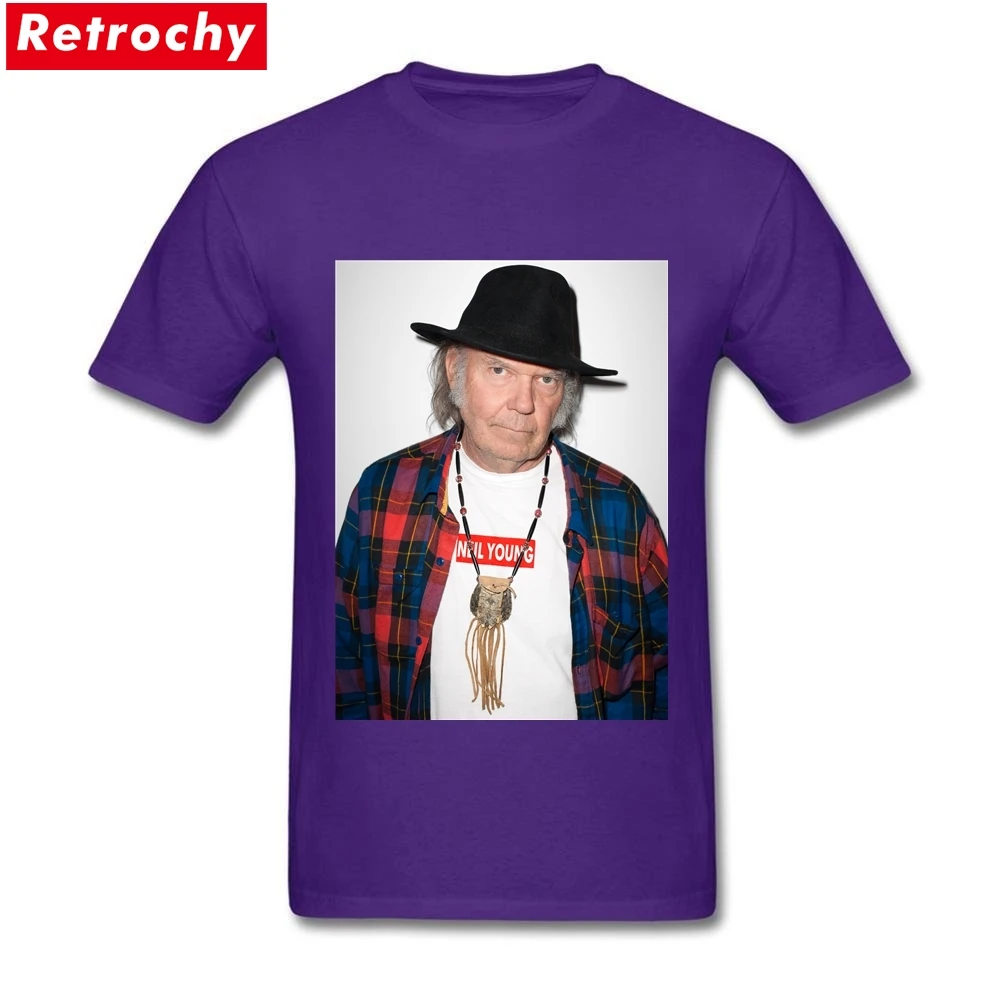 Новейший дизайн, Мужская футболка Neil Young, Великобритания, мужская, Канадская рок-звезда, короткий рукав, валентинка, плюс размер, футболка, американский бренд - Цвет: Фиолетовый