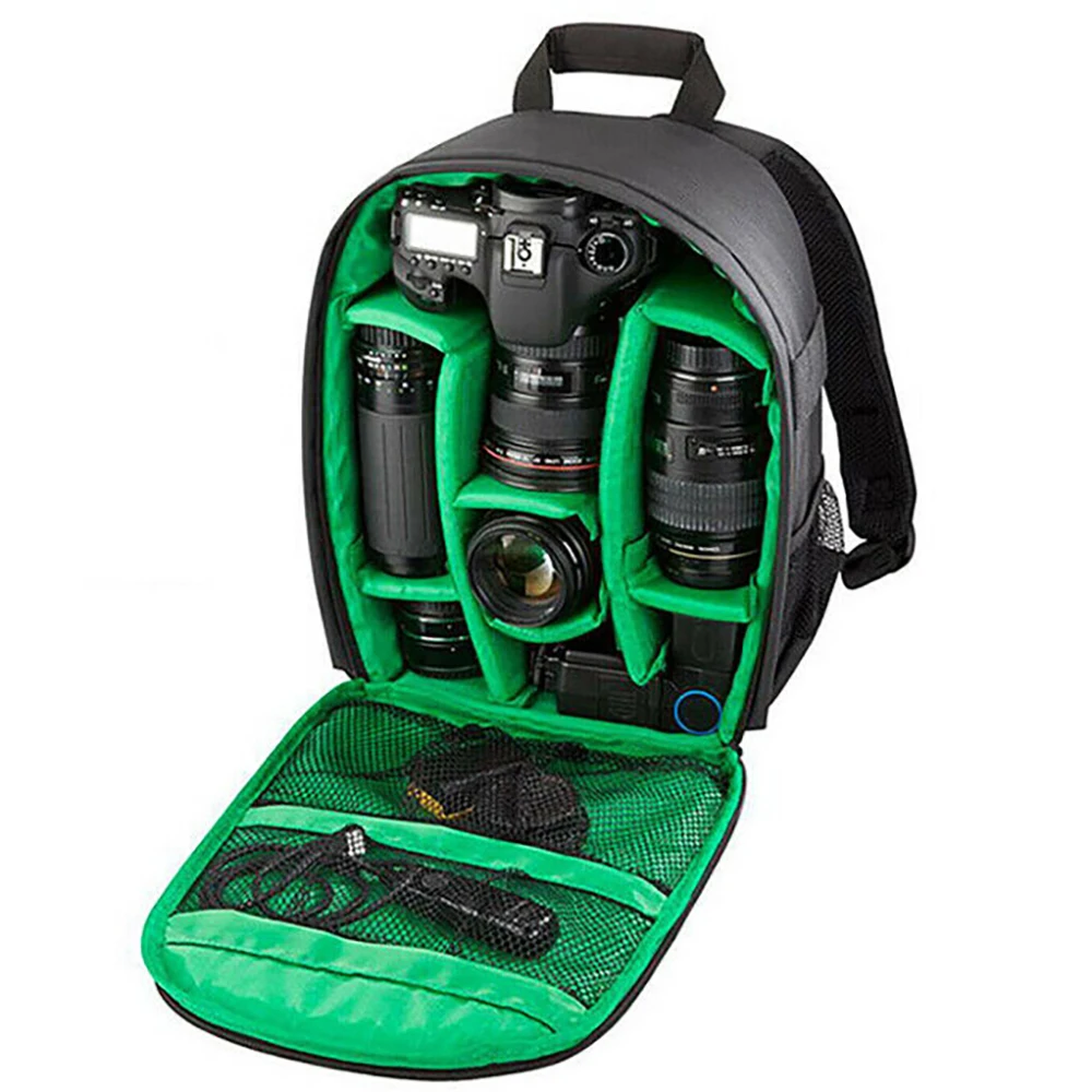 green Camera Bag Многофункциональная камера рюкзак видео цифровая сумка Водонепроницаемый Открытый камера фото сумка чехол для Canon/DSLR/для Nikon - Цвет: green Camera Bag